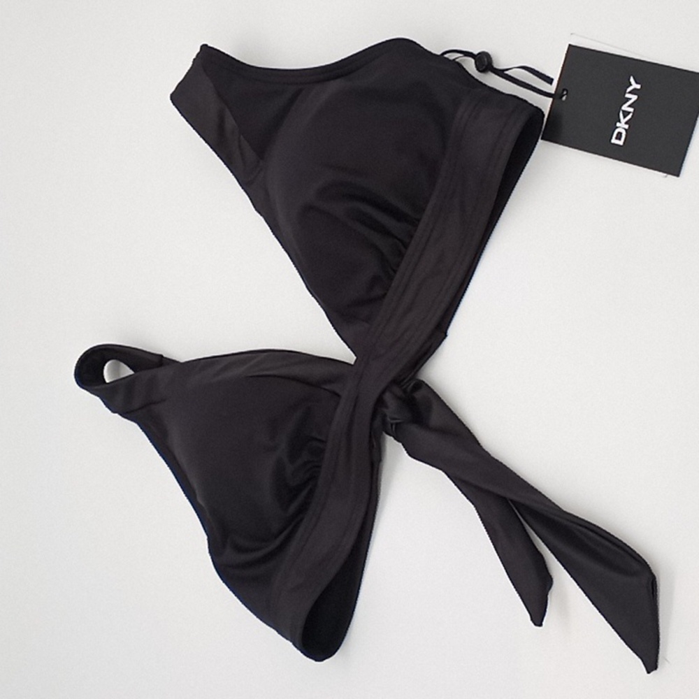 DKNY Bow-Back Bikini‎ Top Black L